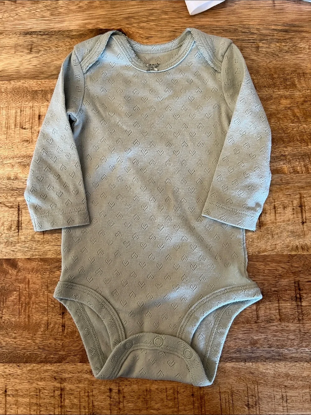 Carter's Baby One-Piece Bodysuits in White, Pink, and Sage Green